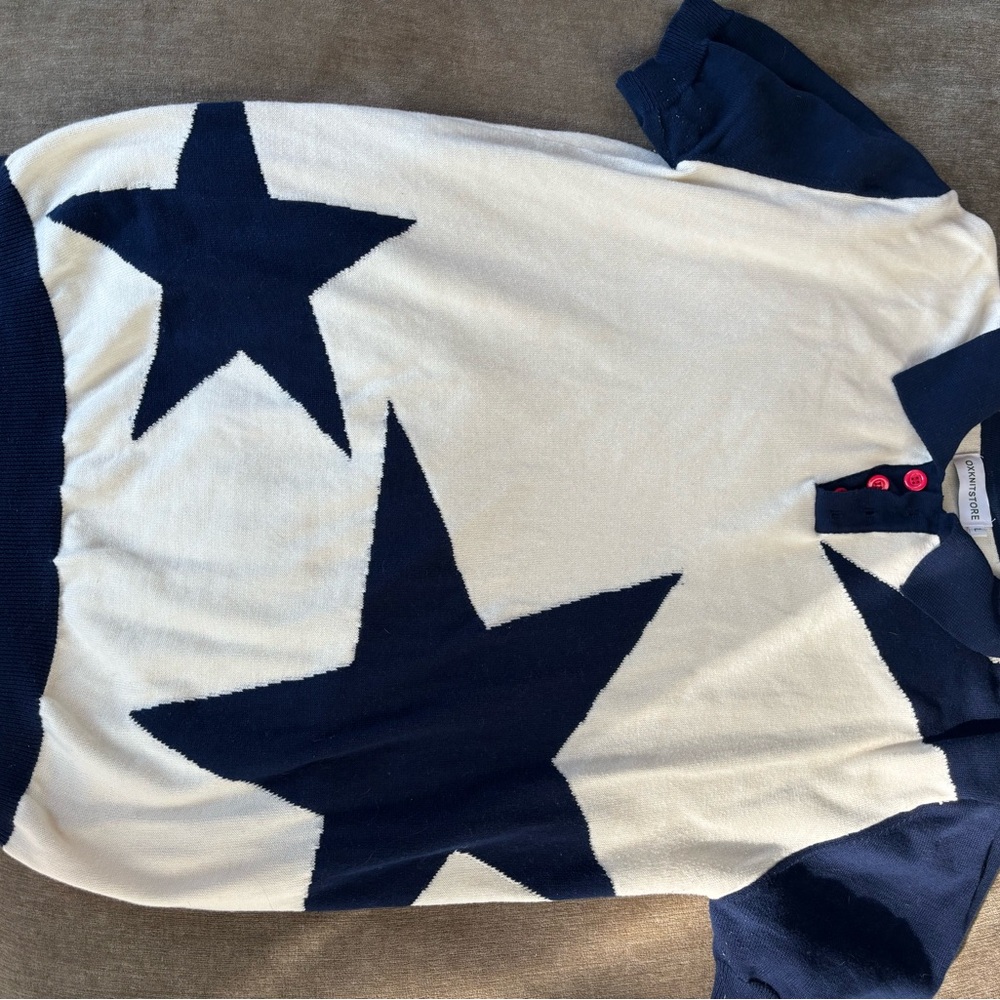Navy and White Star Sweater